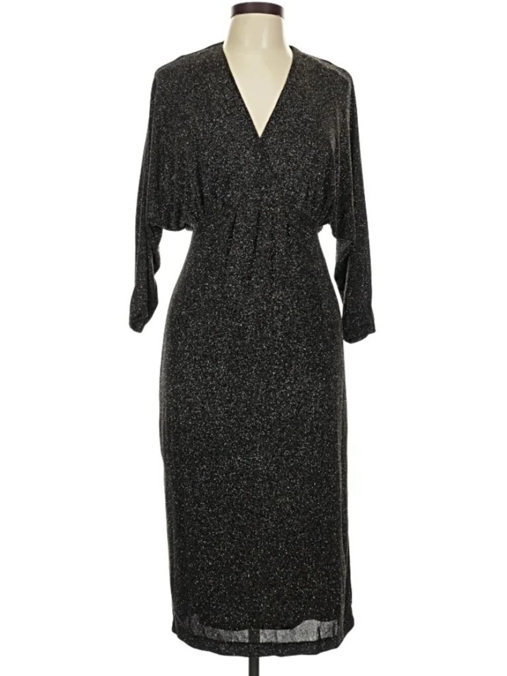 Maggie London Knit dress with V neck and dolman sleeves - Size 0